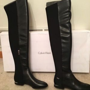 Calvin Klein leather leather boots